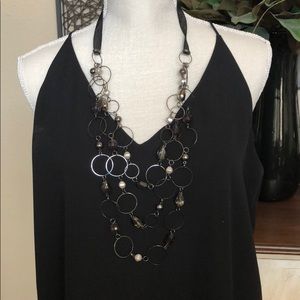 The Limited multi strand necklace with ribbon